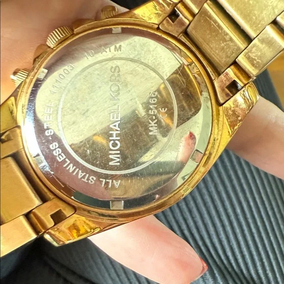 Michael Kors Gold Chronograph Watch with Crystal Bezel - Picture 4 of 5